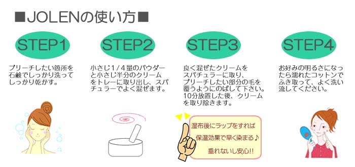 jolen(ジョレン)クリームの使用方法・使い方を画像付きで分りやすく説明